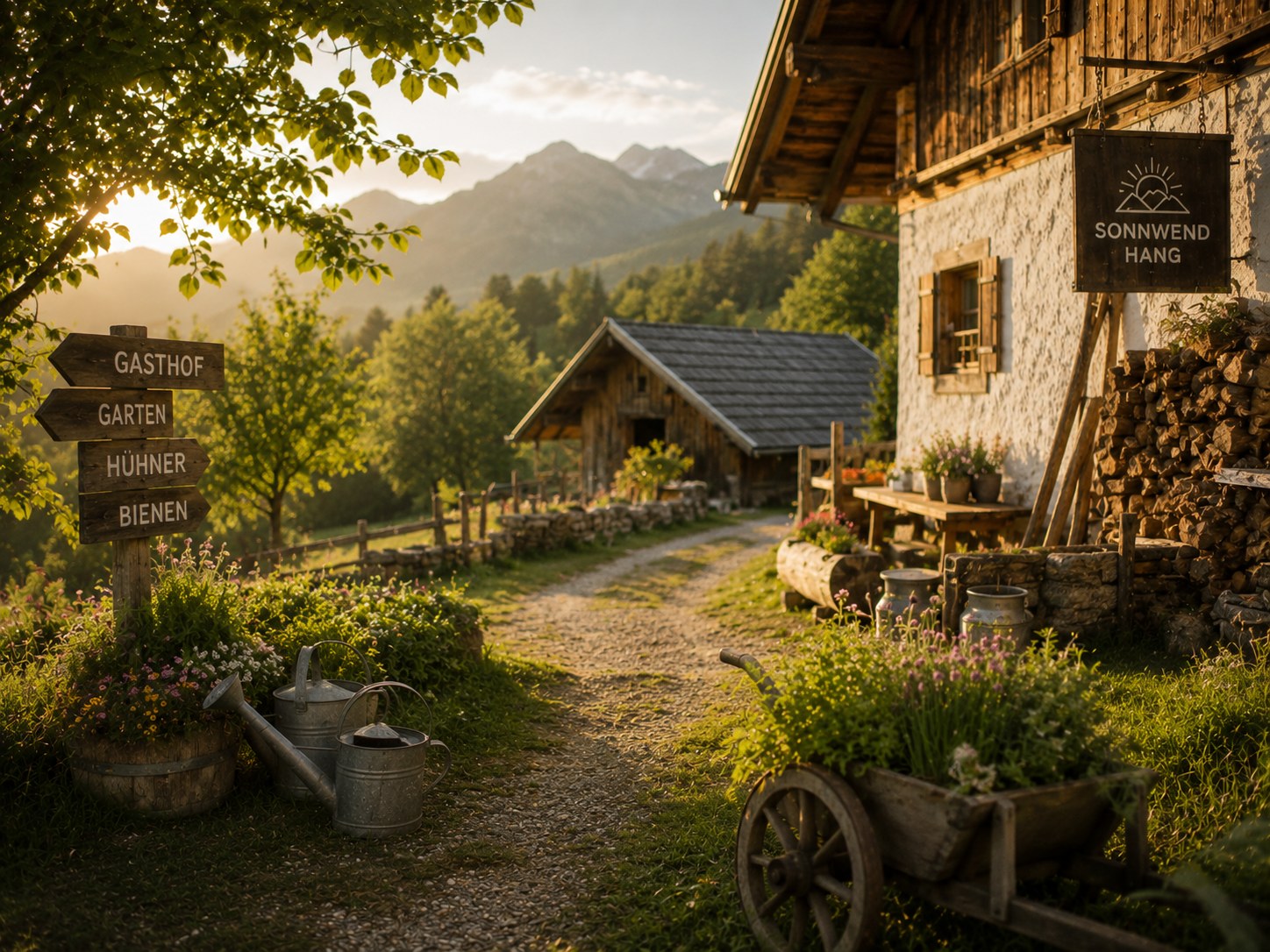 Sonnenuntergang von der Terrasse